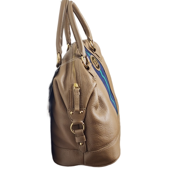 Tommy Hilfiger, Bowler Bag. Tan Pebbled Leather. VINTAGE! - Picture 5 of 13